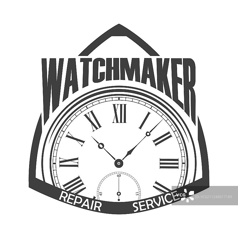 单色钟表匠修理图片素材