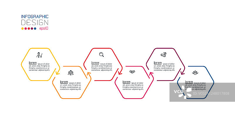 图形艺术上的六边形信息图图片素材