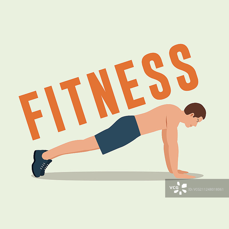 健身男士做俯卧撑图片素材