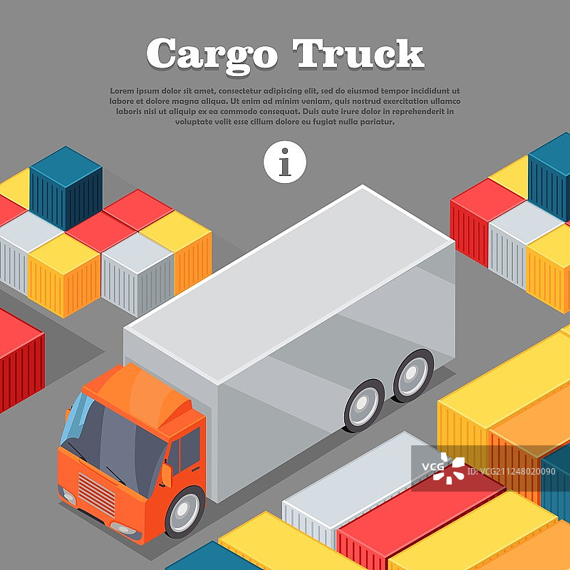 货运卡车和多式联运集装箱banner图片素材