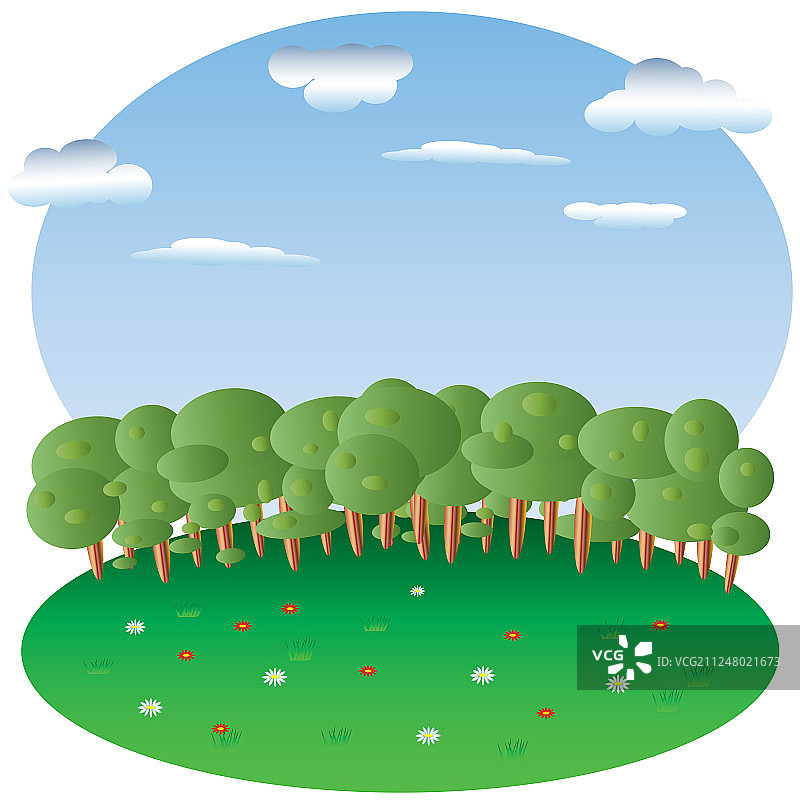 鲜花草地，森林背景图片素材