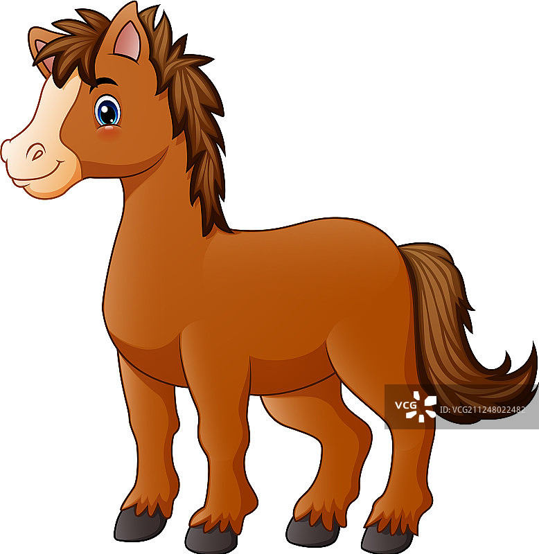 棕色卡通马图片素材