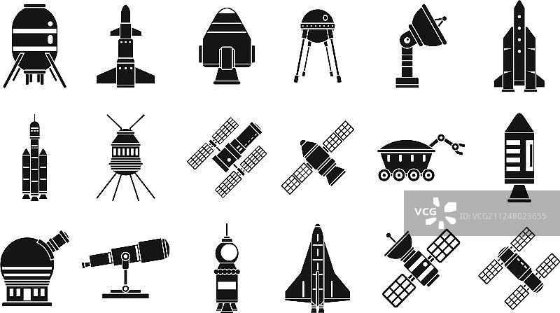 宇宙飞船研究技术图标合集图片素材