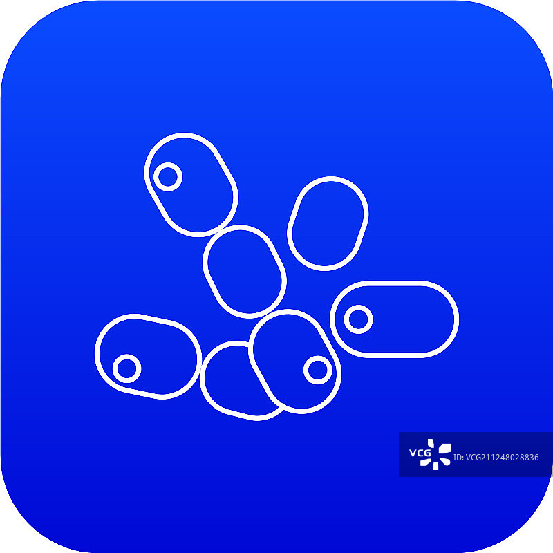 球菌杆菌蓝色图标图片素材