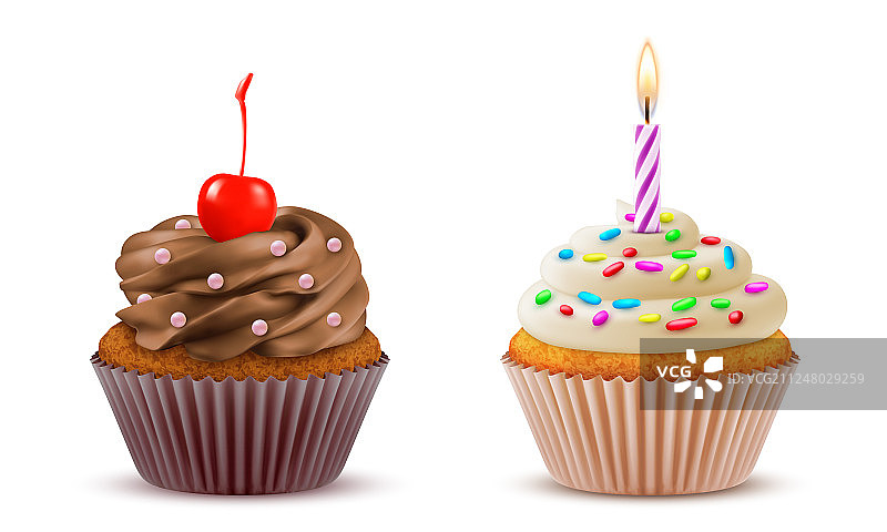 逼真纸杯蛋糕合集图片素材