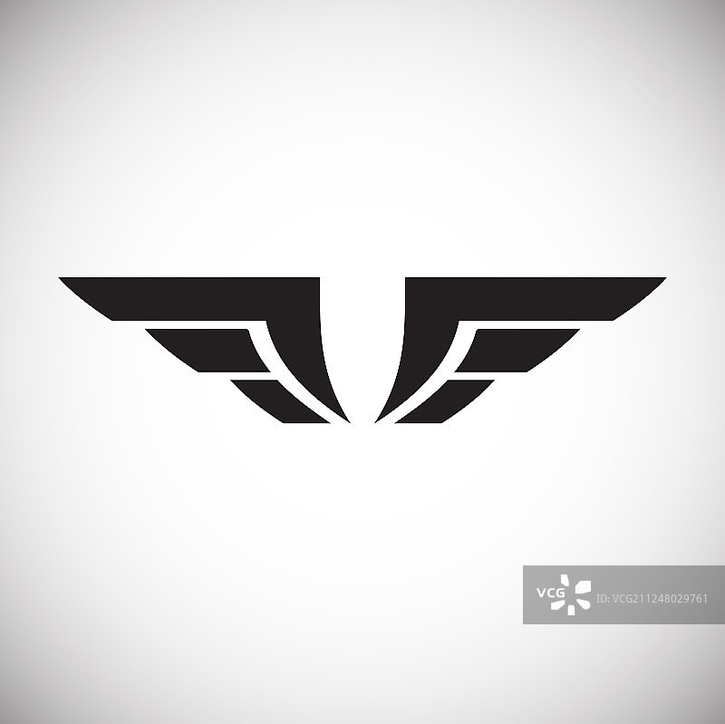 白色背景上的翅膀图标，用于图形和网页图片素材