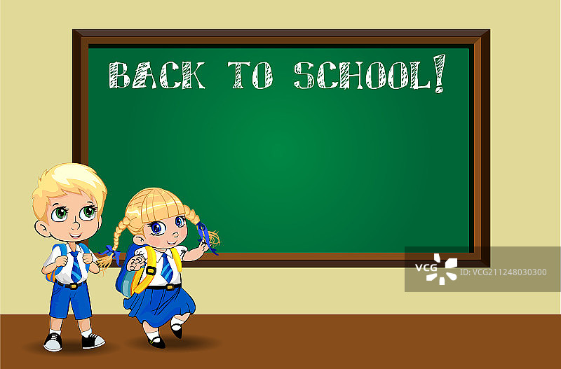 可爱卡通校服学生图片素材