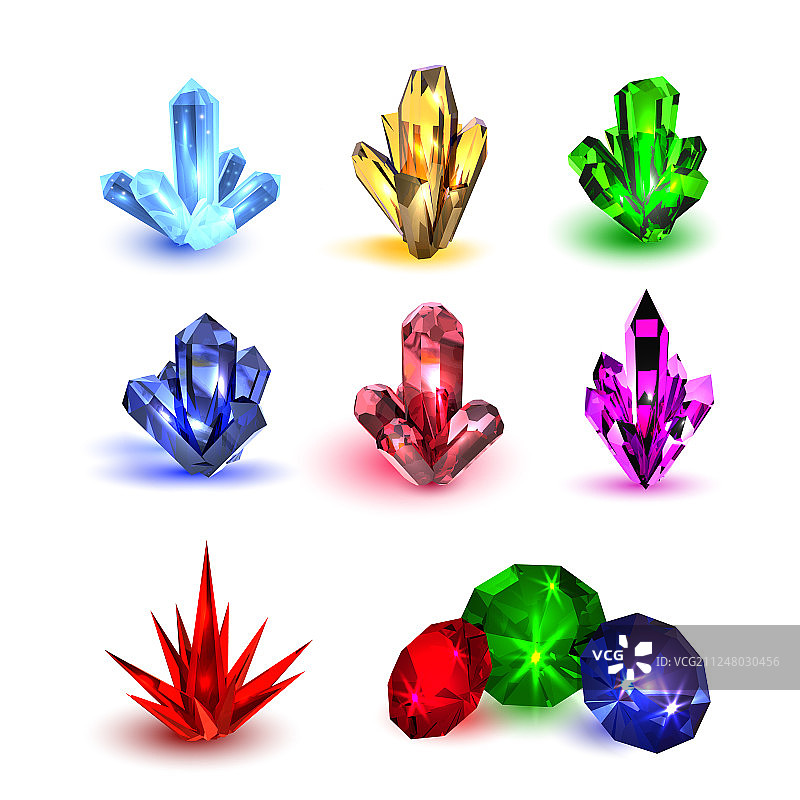 多色宝石套装图片素材