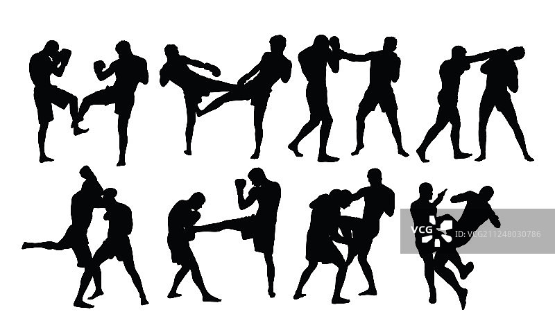 拳击运动剪影图片素材