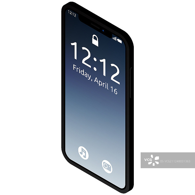 逼真风格的优质刘海屏手机概念图图片素材