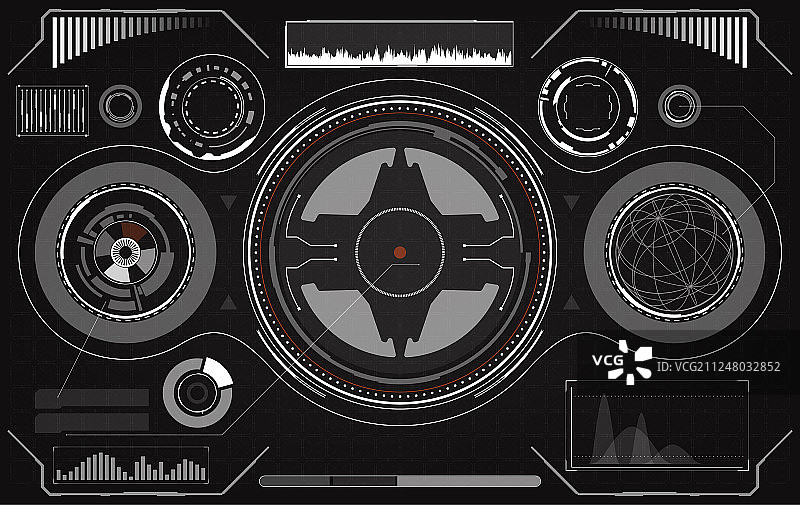 科幻未来发光HUD虚拟显示图片素材