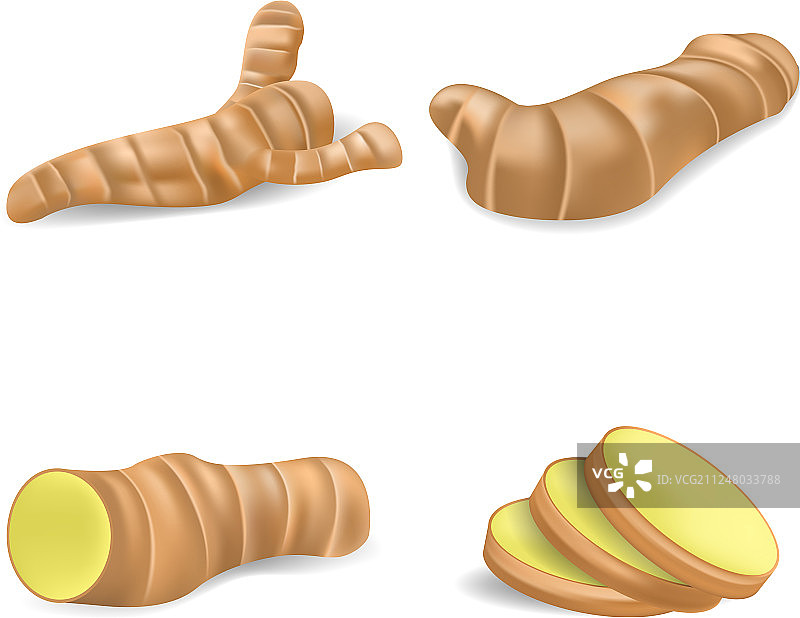 生姜根图标写实风格图片素材