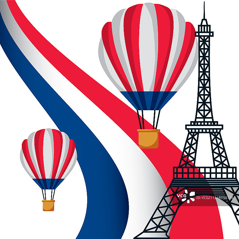 巴士底日扁平设计图片素材