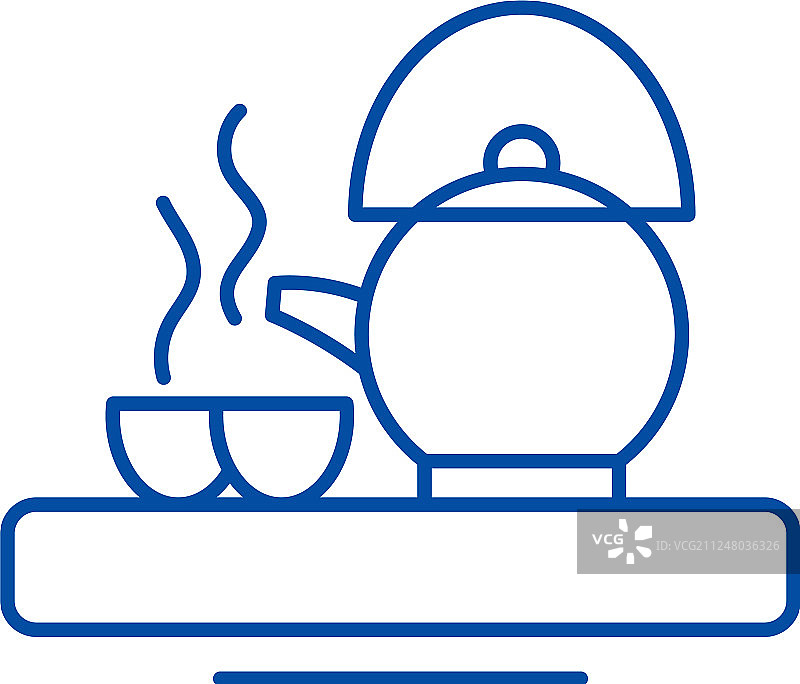 亚洲茶饮线性图标概念图片素材