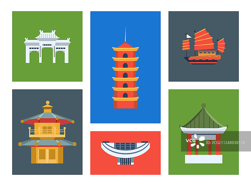 香港城市地标中国文化合集图片素材