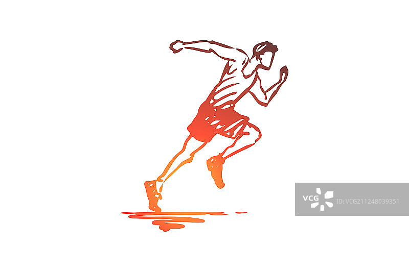 奔跑的男人速度运动员运动概念手图片素材