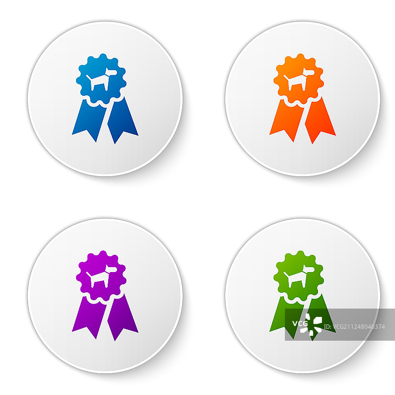 彩色小狗奖励符号图标图片素材