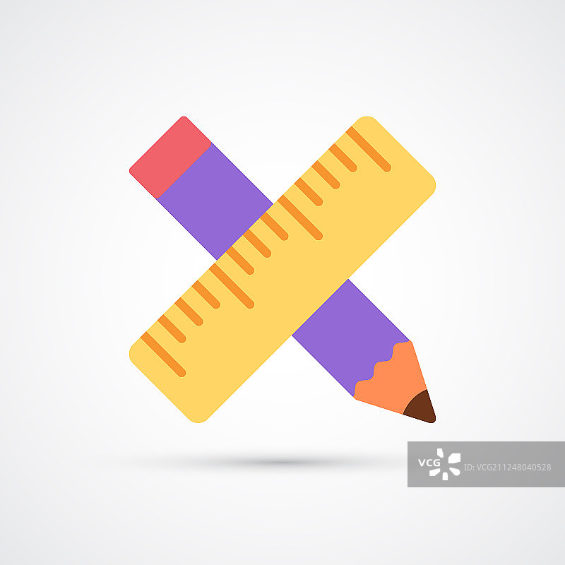 彩色铅笔和尺子时尚标志图片素材