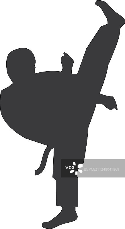 空手道跆拳道踢腿标志模板图片素材