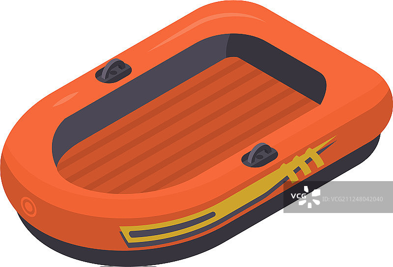 等距风格救援橡皮艇图标图片素材