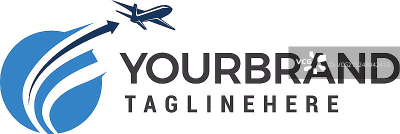 星球旅行logo飞机飞行logo设计模板图片素材