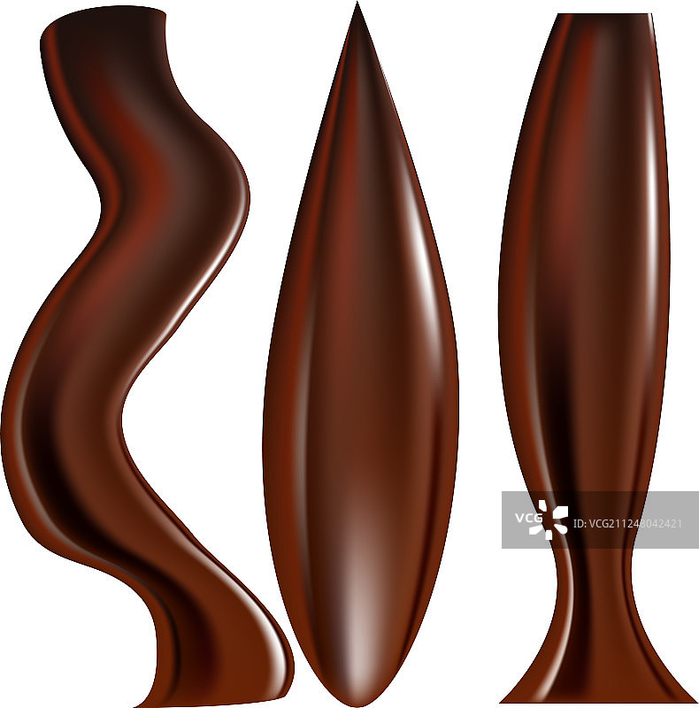 融化的黑巧克力滴落在白色背景上图片素材