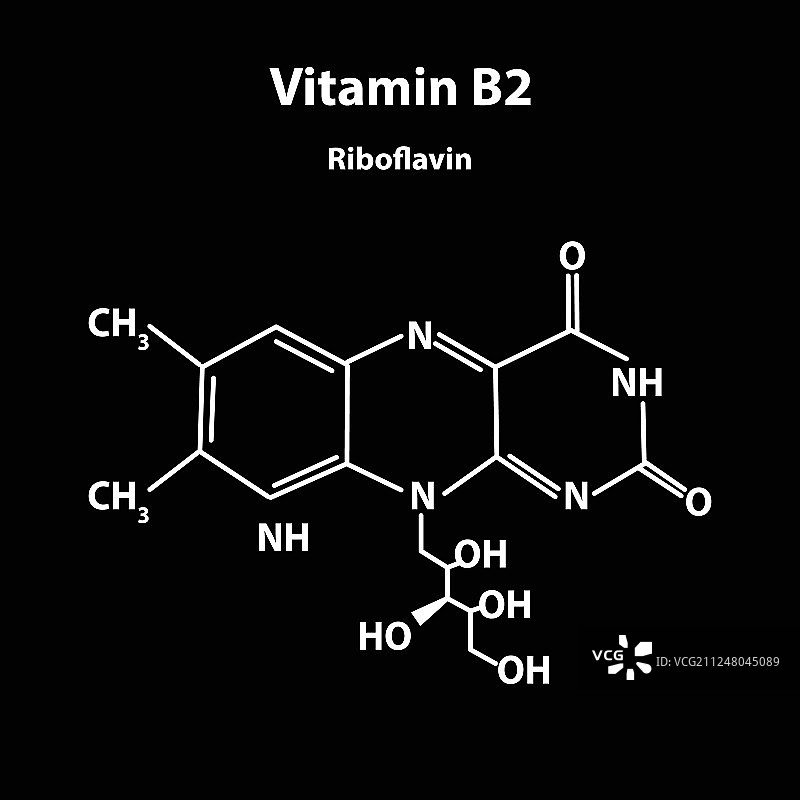 维生素B2核黄素分子化学式图片素材