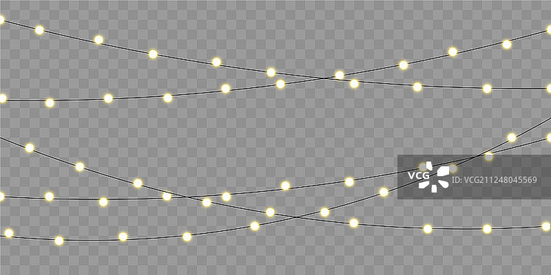 节日圣诞灯隔离元素图片素材