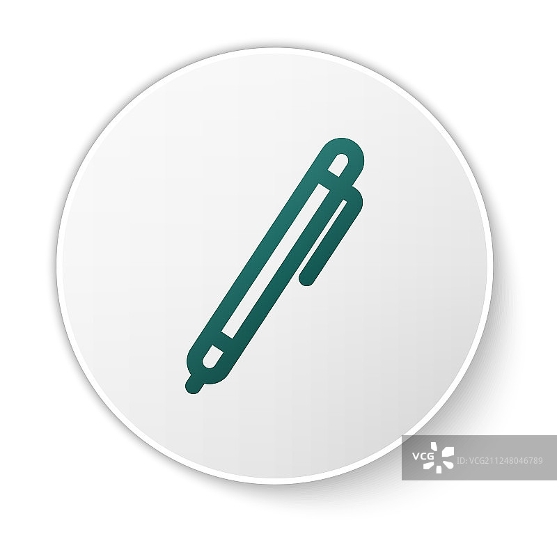 白色背景上的绿色钢笔线条图标图片素材