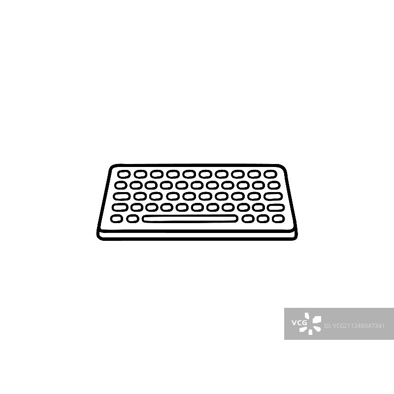 手绘键盘轮廓涂鸦图标图片素材