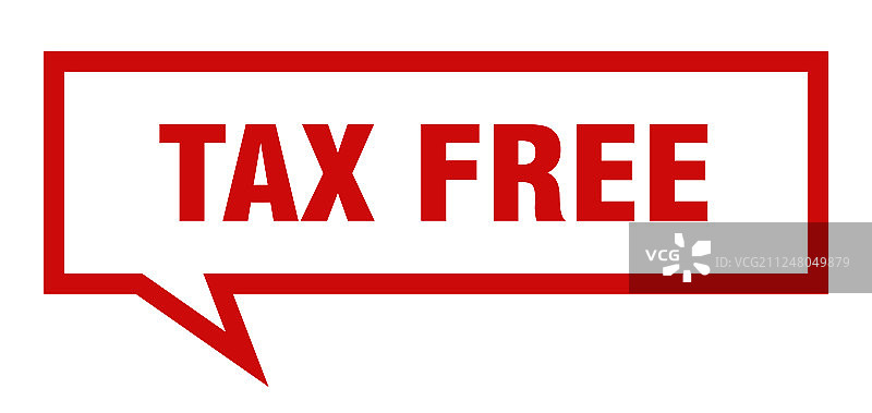 免税标志正方形语音气泡图片素材