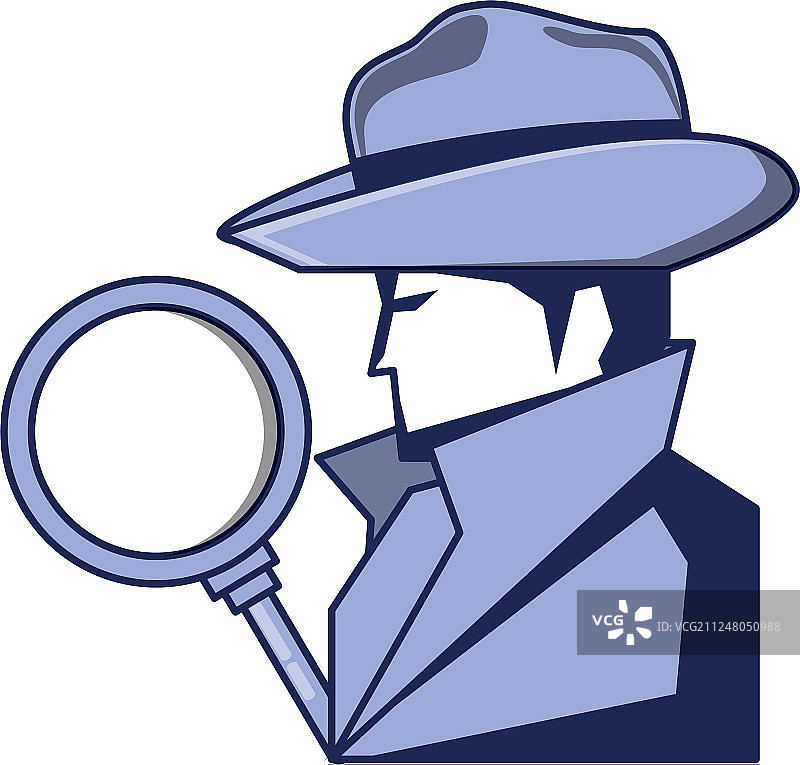 网络安全特工与放大镜图片素材