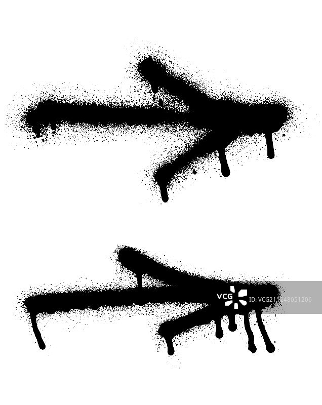 黑色喷涂箭头集合涂鸦图片素材