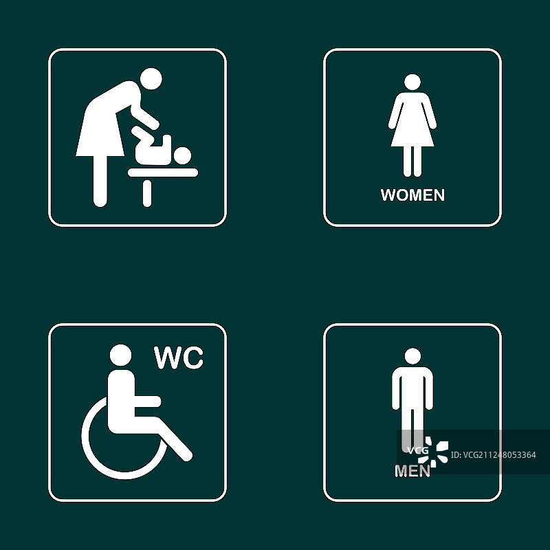 男女卫生间门牌图标图片素材