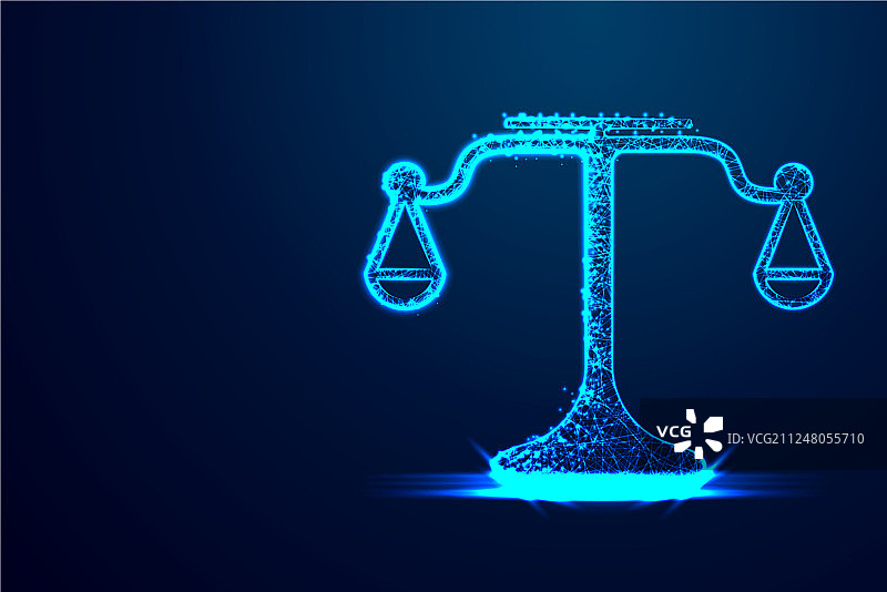 天平秤判断正义抽象低多边形图片素材