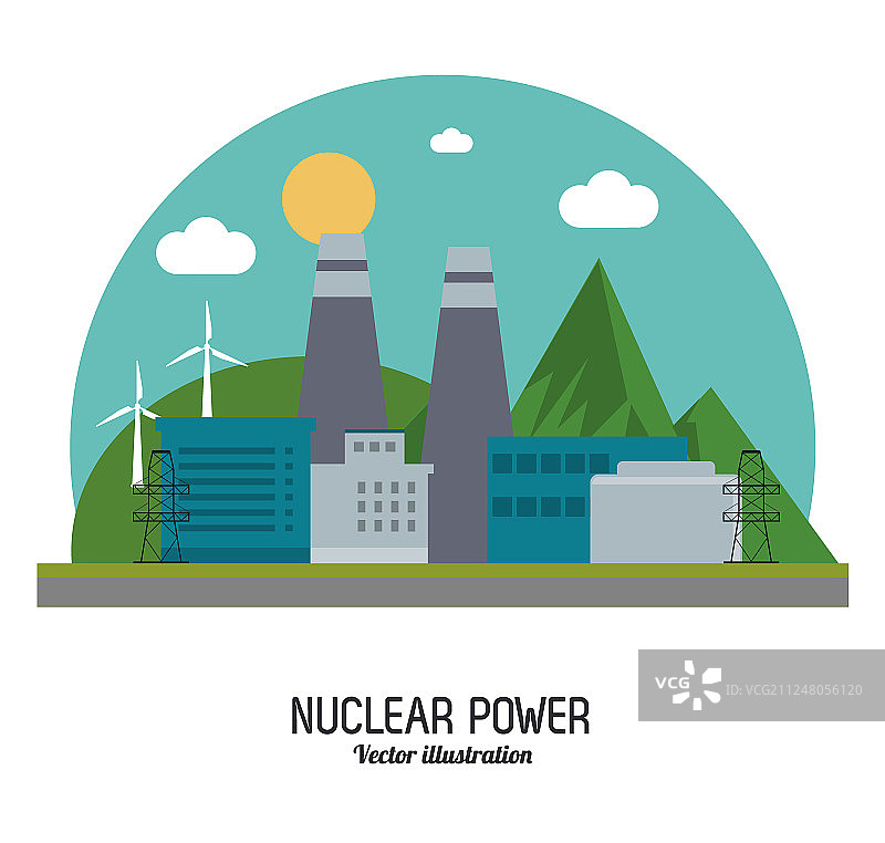 核电站电力工业图标图形图片素材
