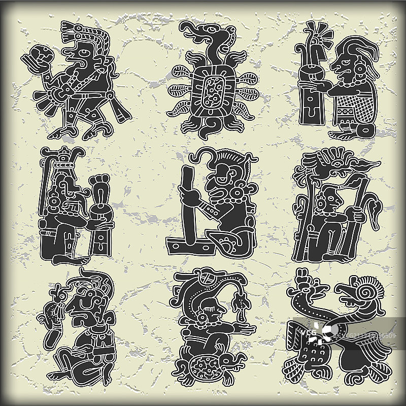 玛雅风格装饰品合集图片素材