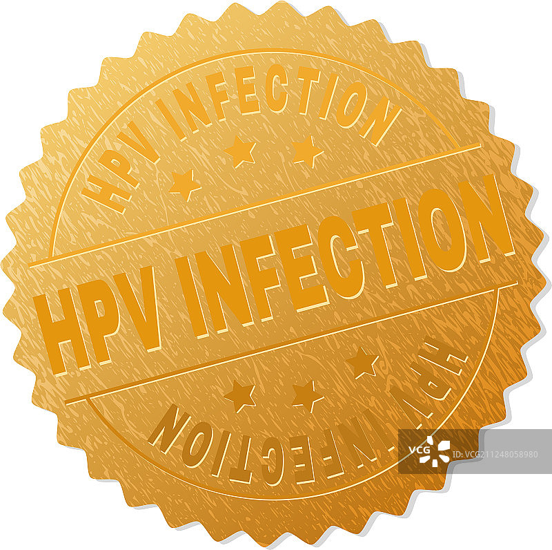 金色HPV病毒感染奖印章图片素材