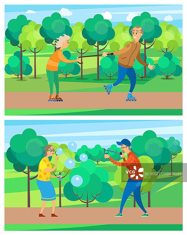 老年人在公园里的活动图片素材