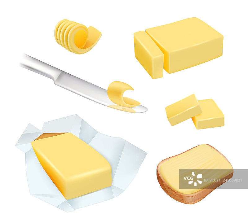 黄油、卡路里产品、人造黄油或牛奶黄油图片素材