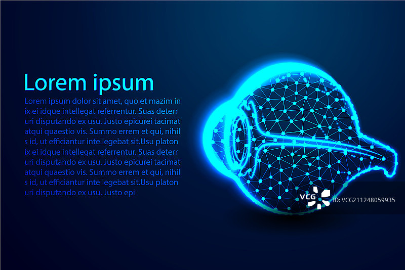 人眼抽象低多边形线框光图片素材