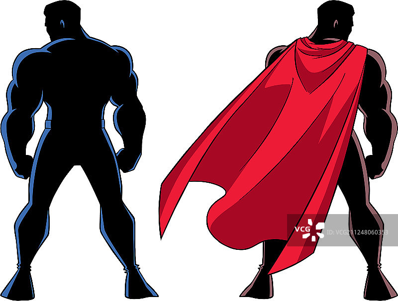 超级英雄背影轮廓图片素材