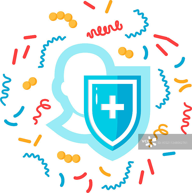 免疫系统圆形概念简约图标图片素材