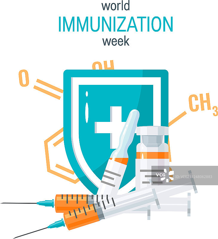 扁平风格的疫苗接种概念图图片素材