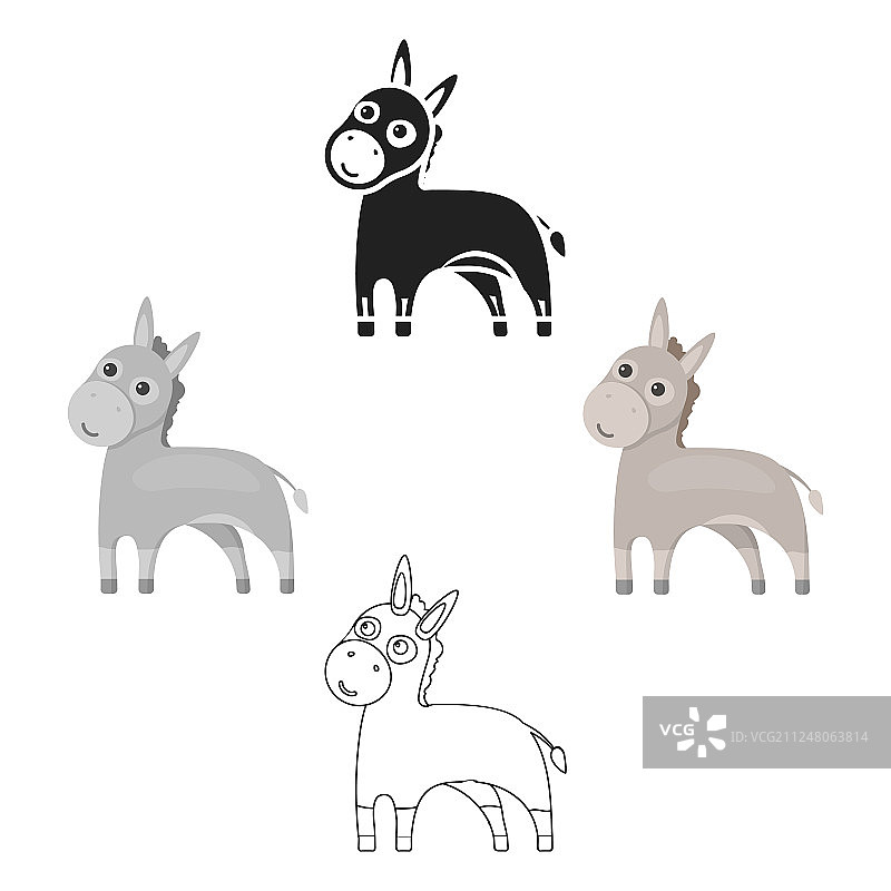 卡通驴图标图片素材