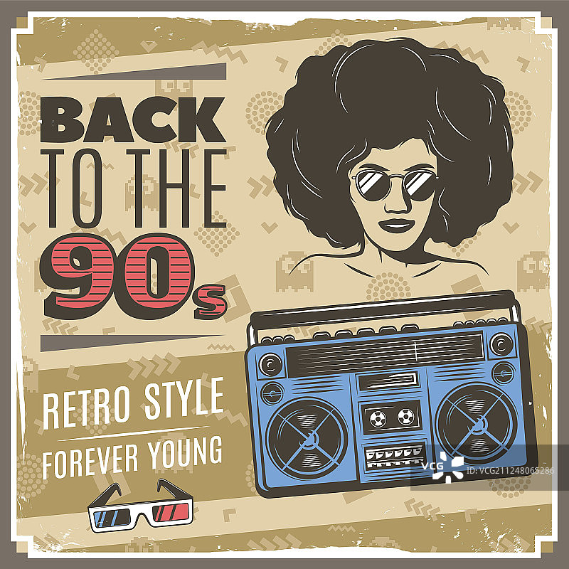 90年代复古风格海报图片素材