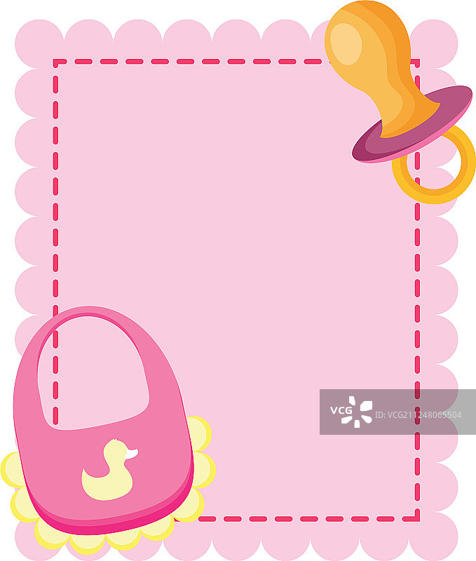 女孩装饰迎婴派对卡片图片素材