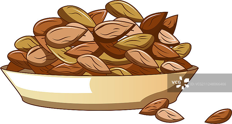 杏仁坚果餐盘卡通风格图标图片素材