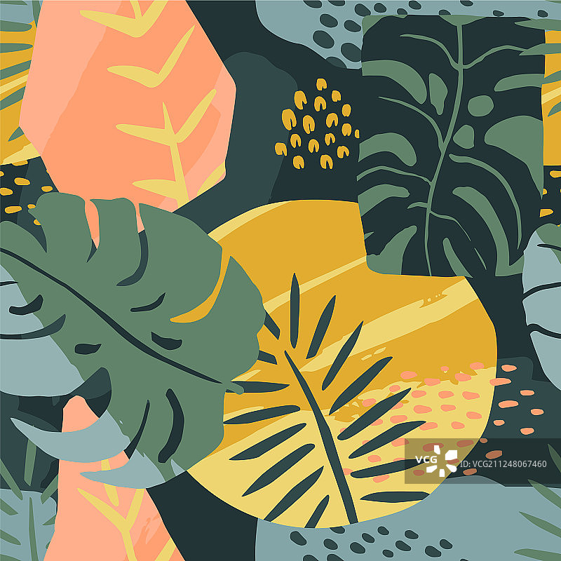 抽象创意热带无缝图案图片素材