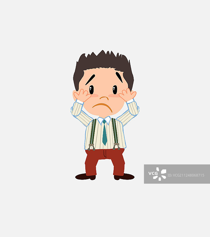 穿着休闲商务装，感到惊讶的商人图片素材